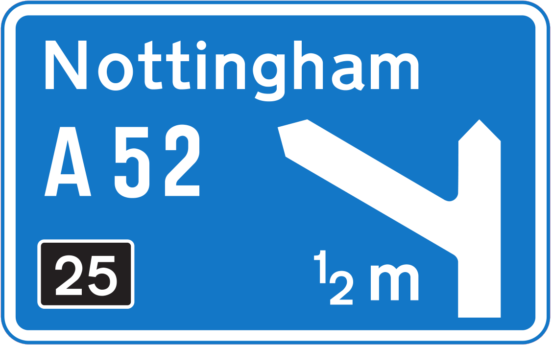 Blue Rectangle Road Sign